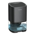 thumbnail image 1 of 110V US Plug Compact 36W Condensation Dehumidifier with 1000ml Water Tank, 5-26m² Coverage, Auto-Shutoff, Smart Humidity Control & Colorful RGB LED Lights, ABS Construction, 25x15.2x13.5cm Black Home, 1 of 6