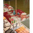 thumbnail image 2 of Fsddascl Red Christmas Outdoor Tablecloth - 60x60 Inch Square Dining Table Cover, Xmas Snowman Bear Snowflake Waterproof Outdoor Table Cloth with Umbrella Hole & Zipper for Picnic/Patio/Party, 2 of 7