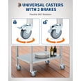 thumbnail image 4 of Heavy-Duty Stainless Steel Commercial Work Table - 4 Caster Wheels, Adjustable Undershelf, Durable Prep Station for Kitchen, Restaurant, Garage, Outdoor - Size: 24x30in, 4 of 7