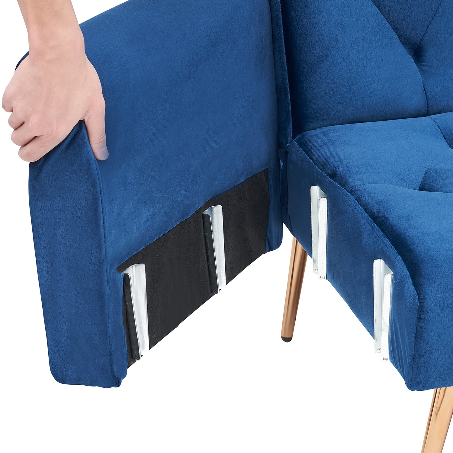 Kadyn 71" Futon Couch, Convertible Double Sofa Bed for Compact Living Space, Modern Velvet Futon Sofa Bed for Living Room, Blue