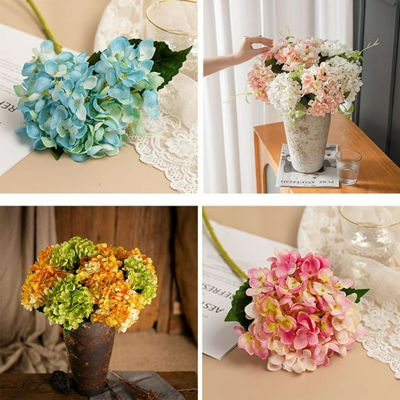 Fake Hydrangea Artificial Florals DIY Floral Decor Home Decoration with Stems
