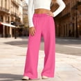 thumbnail image 5 of Lutiedan Sweatpants for Girls Wide Leg Athletic Workout Running Pants High Waisted Jogger Pants with Pockets,Hot Pink,10-11 Years, 5 of 7