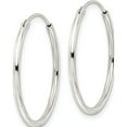 thumbnail image 2 of Sterling Silver Diamond-Cut 1.5X25mm Endless Tube Hoop Earrings (25.4 X 25.7) Made In India qe15815, 2 of 5