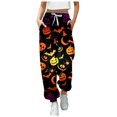 thumbnail image 4 of Women Pants Comfortable Soft Breathable Casual Trousers Pants Fashion Halloween Printed Casual Pants, 4 of 4