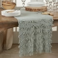 thumbnail image 2 of SARO 1872.RS1672B 16 x 72 in. Oblong Chevron Table Runner with Rose Fringe Design, 2 of 5