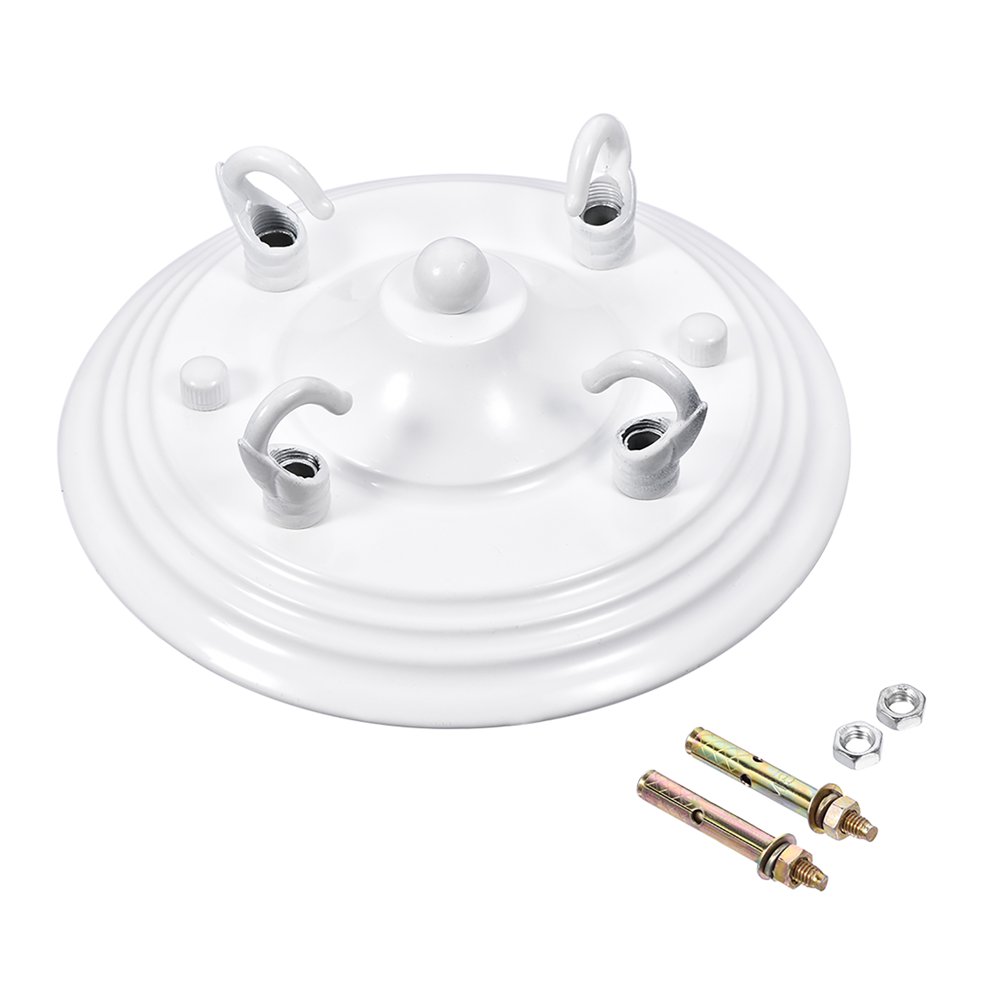 Uxcell 160mm 6.3Inch Retro Ceiling Light Canopy Kit with 4 Hooks White