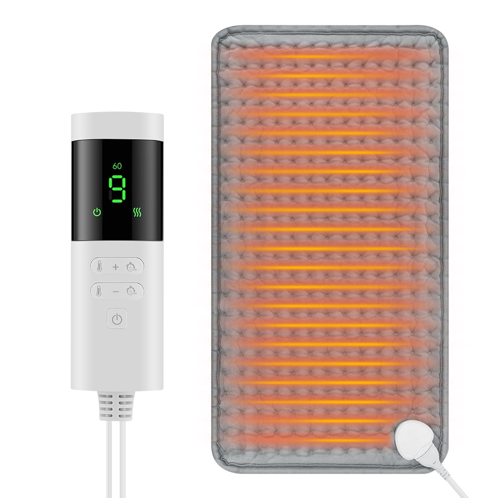 Pastsky Heating Pad for Back Relief, Electric Heating Pad for Cramps & Period Cramps, 4 Level Timer & 9 Heat Levels, Washable