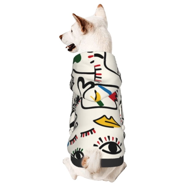 Balery Aabstract Eyes Sudadera con Capucha para Perros Pequeños – Ropa para Mascotas, Disfraz para Perros y Gatos, Ideal para Fiestas y Cosplay-Medium