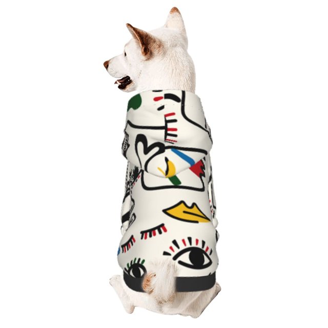 Balery Aabstract Eyes Sudadera con Capucha para Perros Pequeños – Ropa para Mascotas, Disfraz para Perros y Gatos, Ideal para Fiestas y Cosplay-XX-Large