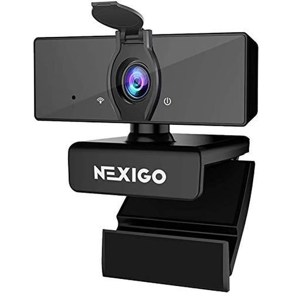2021 [Mise à Niveau] Caméra Web 1080P avec Microphone et Couvercle de Confidentialité, NexiGo Caméra Web USB FHD, Brancher et Utiliser, Réduction du Bruit, pour Zoom Skype MS Teams Enseignement en Ligne, Portable MAC PC de Bureau