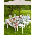 thumbnail image 4 of Fsddascl Brown Sea Turtle Coastal Outdoor Tablecloth - 60x120 Inch Dining Table Cover, Summer Beach Coral Starfish Wooden Waterproof Outdoor Table Cloth with Umbrella Hole & Zipper for Patio, 4 of 7
