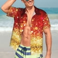 thumbnail image 5 of Picia Red Gold Glitter Gentle Cotton Regular Fit Short Sleeve Casual Hawaiian Shirt for Men-XX-Large, 5 of 9
