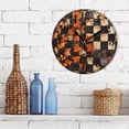 thumbnail image 3 of Autumn Leaves and Checkered Silent Wall Clock 10" Non-Ticking Battery Clock, 3 of 7