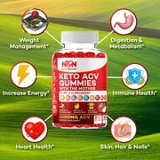 Nutri Nation Keto ACV Gummies with BHB Salts 1000mg, 5 Bottles (300 Count)