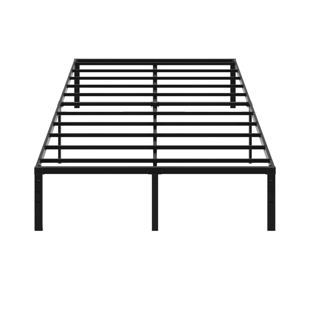 14 Inch Queen Size Metal Platform Bed Frame with Storage Space, Steel Support, No Box Spring Needed, Easy Assembly,  Weight Capacity 1000 LBS, Black