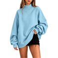 thumbnail image 7 of Enjoytime Fall Sweatshirts for Women Long Sleeve Solid Color Pullover Tops Winter Comfy Casual Mock Neck Sweatshirt, 7 of 7