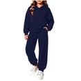 thumbnail image 2 of Maean Girl 2 Piece Outfits Sets Long Sleeve Sweatshirt Jackets Matching Set Sweatpants with Pockets, 2 of 6