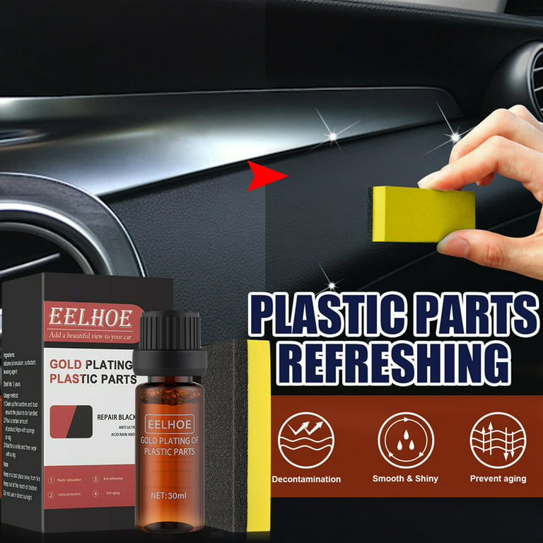 30ml Plastics Restorer Plastics Parts Crystal Coating Refurbish Plating  Agent with Sponge Long Duration Car Interior Accessories