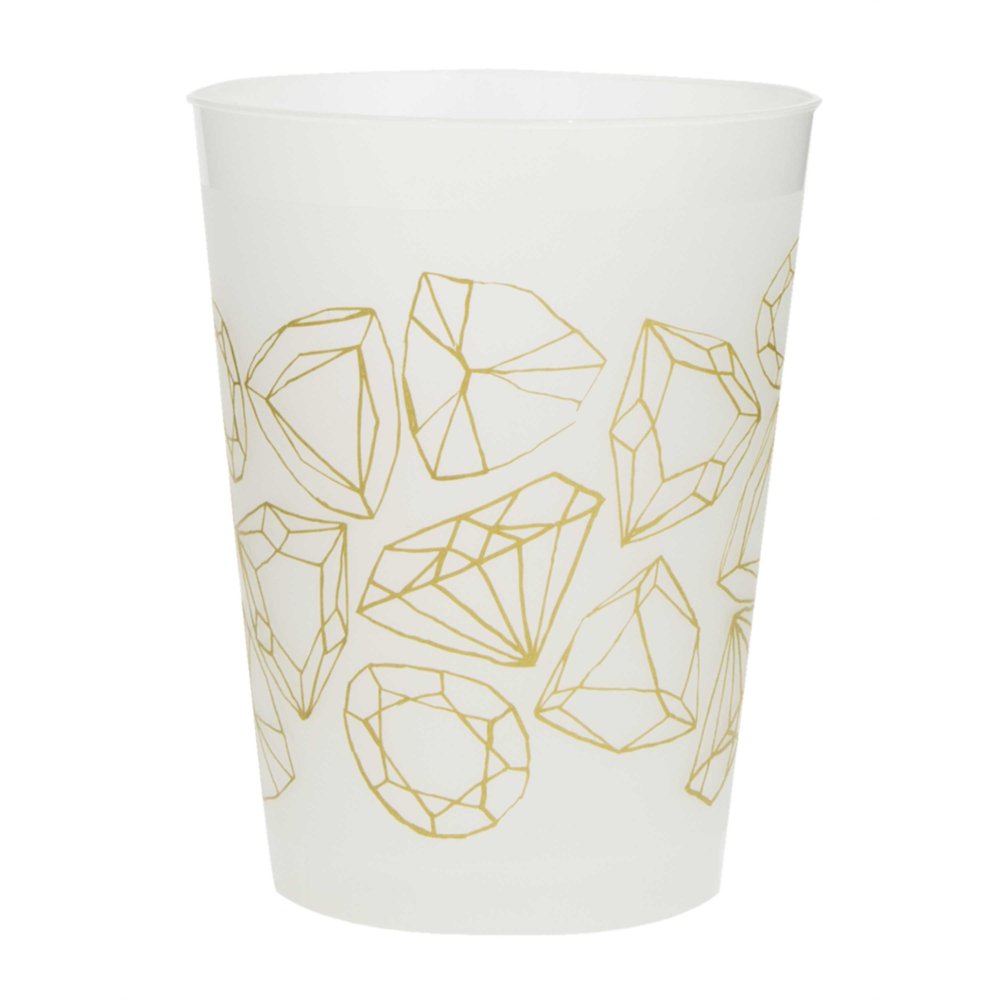 Gold Diamond Plastic 16oz Cups, 8ct