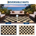 thumbnail image 6 of EastVita 9 x 18 ft(actual size) Plastic Black Dark Brown Rectangular Beach Front Porches Patio Picnic RV Camping Garage Grid Modern Area Rug, 6 of 10