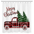 thumbnail image 2 of HVEST Christmas Shower Curtain Xmas Tree on Red and Black Checkered Truck Bathroom Shower Curtain with Hooks Winter Country Polyester Waterproof Fabric Bath Decor Accessories,72x78 Inches, 2 of 6