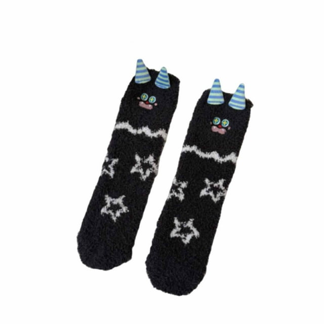 Womens Winter Socks, Mid Tube Socks with Fleece for Warmth and Cold Protection