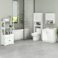 thumbnail image 2 of HOMCOM Over The Toilet Storage Cabinet with Barn Doors and Open Shelf, 2 of 10