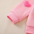 thumbnail image 4 of CPNG Toddler Baby Girls Adorable Heart Embroidery Set Fall Winter Crewneck Long Sleeve Pullover Tops and Sweatpants 2 Pcs Set(Pink,2-3 Years), 4 of 9