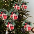thumbnail image 2 of LanSuare 6Pcs Christmas Plaid Ball Ornaments,3.14Inch Multicolour Buffalo Plaid Fabric Ball Ornaments with Pine Cones and Berries, for Christmas Tree, Festive Decor, 2 of 6