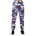 thumbnail image 2 of MPWEGNP Women Pants Cargo Trousers Camouflage Pants Elastic Waist Casual Multi Outdoor Jogger Pants with Pocket Purple XL, 2 of 5
