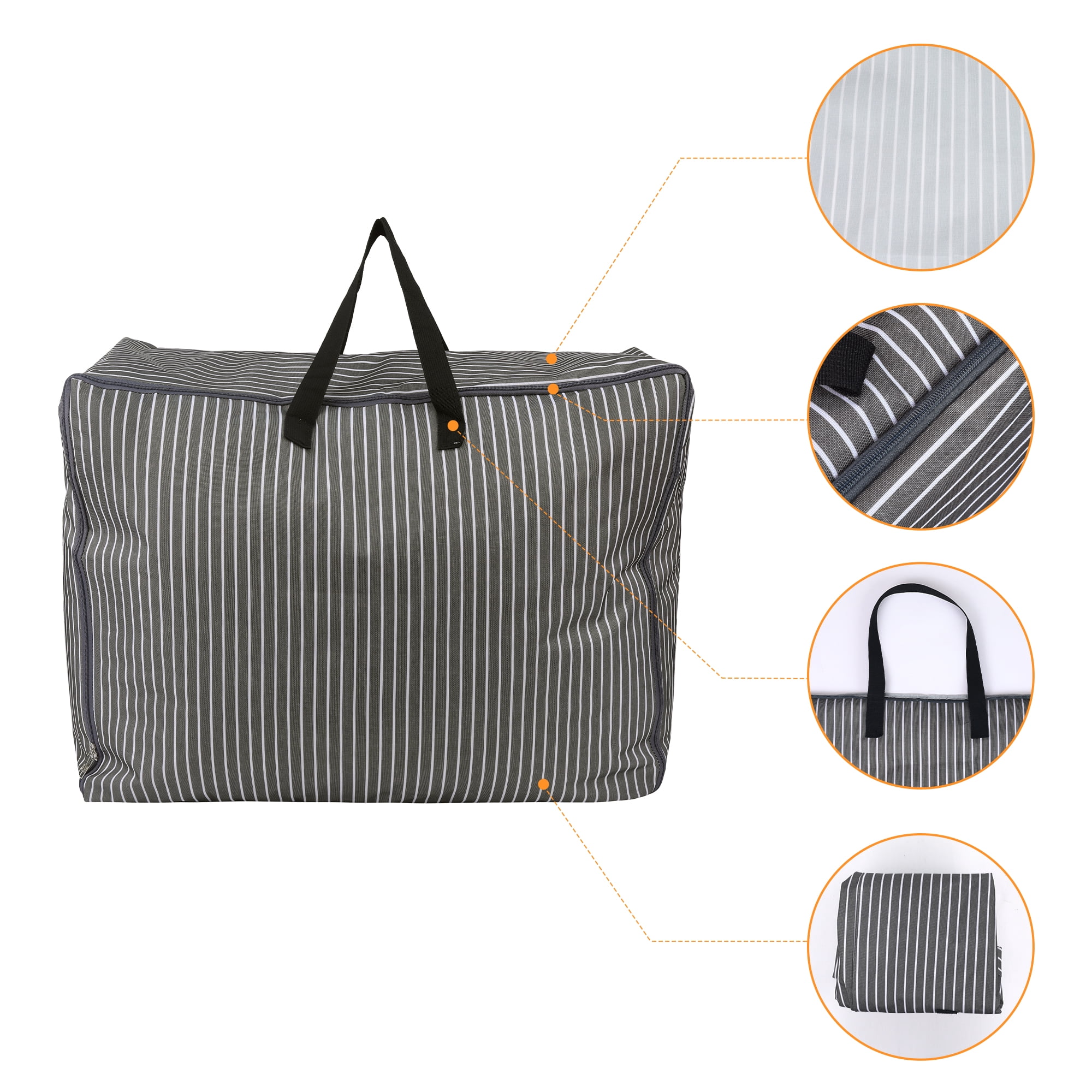 Unique Bargains 1Pack Clothes Storage Moving Bags for Closet Organizers Black 28.5x12x21in