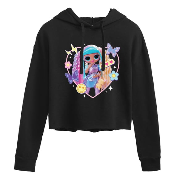 LOL OMG! Fashion Dolls - Candylicious, Butterflies, & Hearts - Juniors Cropped Pullover Hoodie