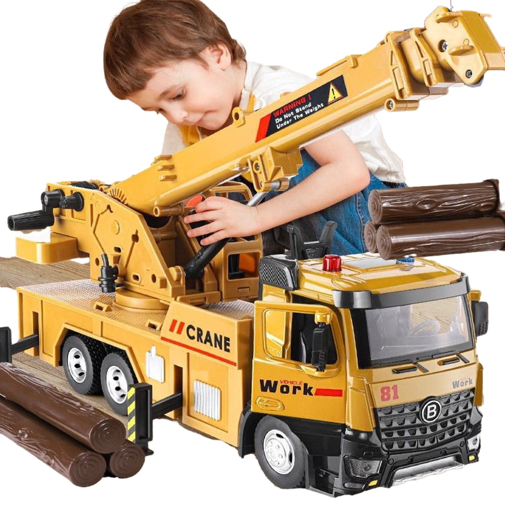 Godderr Kids Toddler Alloy Cranes Car Toys with Sound Light Engineering Vehicle Toys over 3 Years Old Boys Construction Car Toys Gift