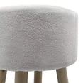 thumbnail image 2 of Ginni Footstool Ottoman Set of 2- White Polyester- Soft Seat- Wood Legs, 2 of 5