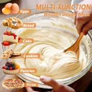 Danish Dough Whisk Baking Tools:Wooden Whisk for Sourdough,Bread Making Tools Dough Mixer,Sourdough Bread Baking Supplies,Bread Whisk for Pastries,Pizza,Egg, 13.8 Inch,2pcs