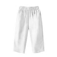 thumbnail image 6 of IDALL Capri Pants for Women Linen Pants Women Cotton And Linen Cropped Pants Loose Large Size Elastic Waist Small Feet Harem Pants Versatile Pants Lounge Pants Women Baggy Pants White L, 6 of 7