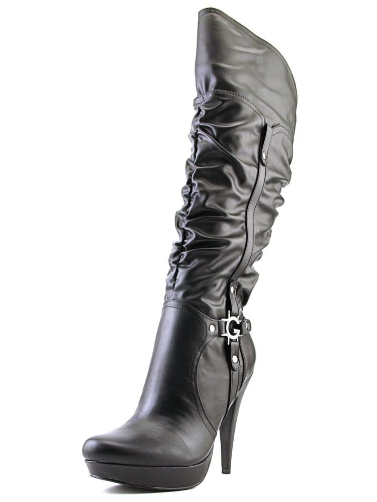 guess black knee high boots