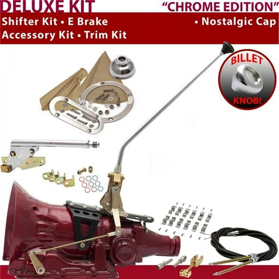 American Shifter C6 Shifter Kit Chrome 16 in. E Brake Cable Clamp Trim Kit for F224F