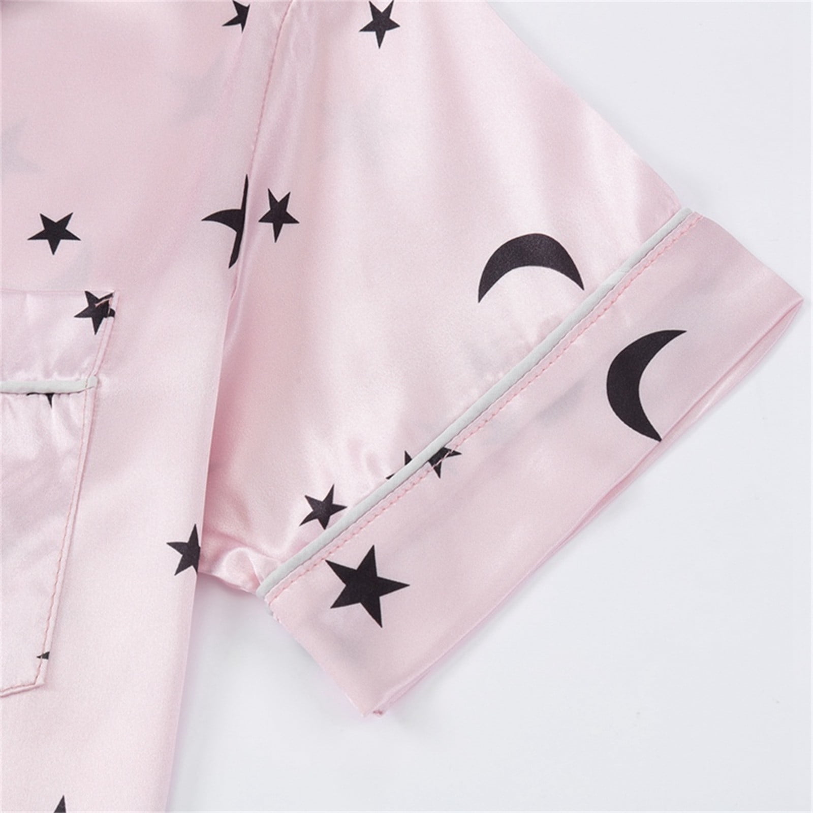 nsendm Girls Pajamas Big Kid Clothes Fleece 6 Months Kids Toddler Baby Girls Spring Summer Cartoon Print Short Sleeve Long Pants Sleepwear Kids Size 8 Pink 5 6 Years Walmart