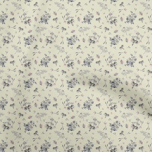 oneOone Rayon Light Yellow Fabric Floral Sewing Craft Projects Fabric Prints By Yard 56 Inch Wide