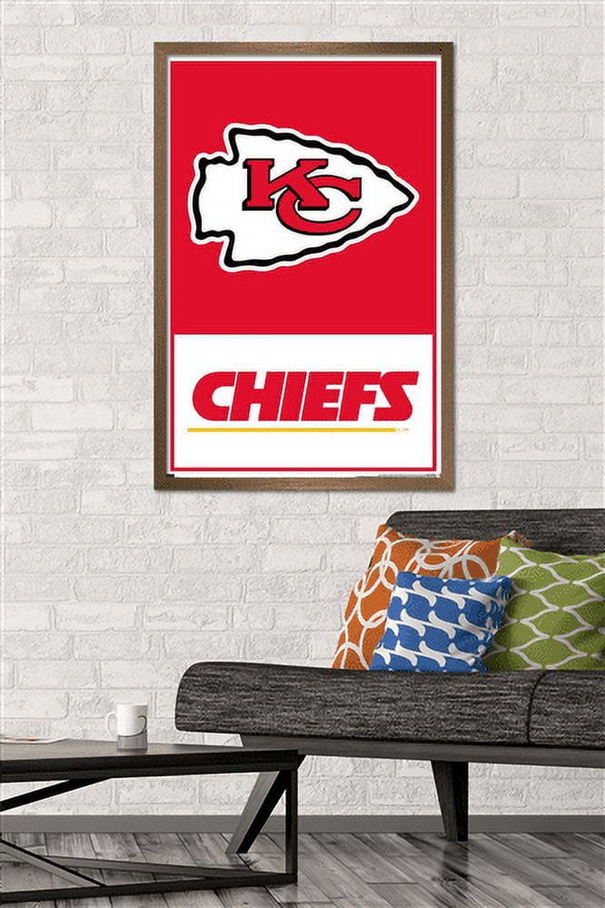 NFL Kansas City Chiefs - Logo 21 Wall Poster, 22.375" x 34", Framed