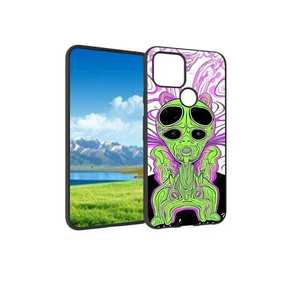 Compatible with Google Pixel 5(2020) Phone Case, Psychedelic-Trippy-Alien-Art-Visuals-Colours-15 Case Men Women, Flexible Silicone Shockproof Case for Google Pixel 5(2020)