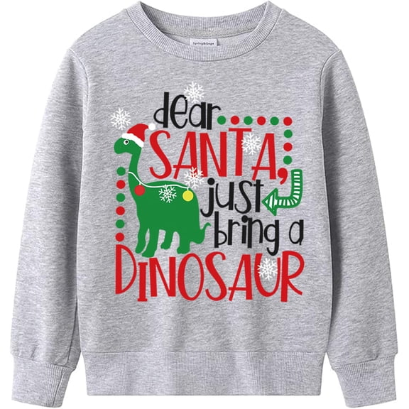 Kids Christmas Sweatshirt Boys Girls Dinosaur Shirt Xmas Cotton Long Sleeve Tops for 11T