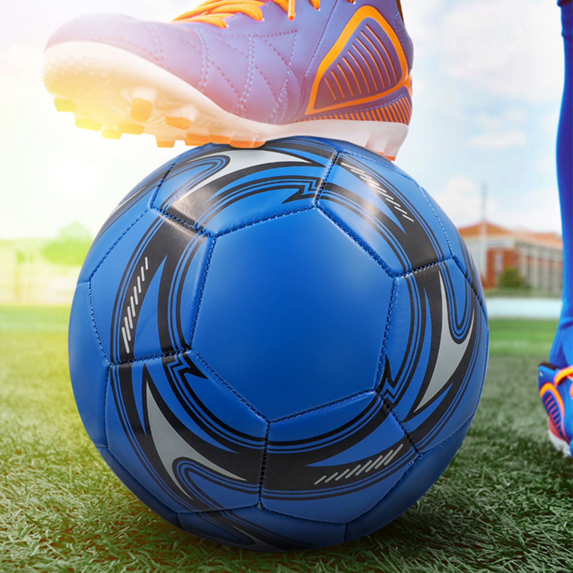 BESTEK Official Size 5 Soccer Ball, Blue photo 2