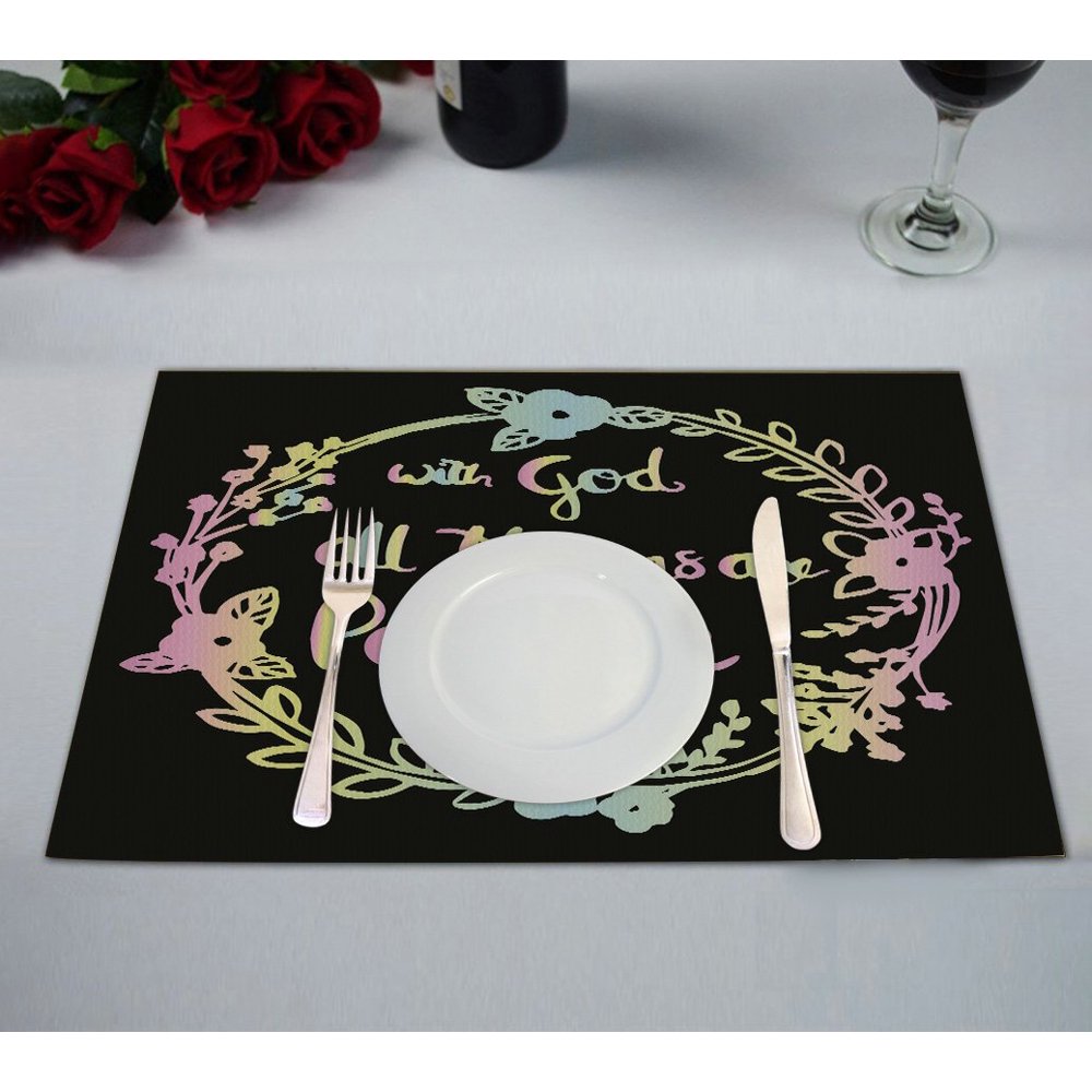 GCKG Quote Placemat, Bible Verse Placemat 12x18 Inch,Set of 2 Walmart