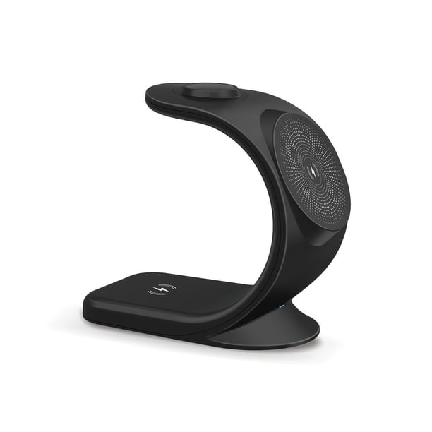 Tholdsy Soporte de inalámbrico Teléfono móvil Relojes inteligentes Auriculares Estación de carga de Puerto tipo C Cuna Hogar Teléfono y Comunicación Negro