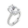thumbnail image 6 of Bow Jewelry 14K White Gold Plated Wedding Anniversary Rings - 2.56 Ct Oval Cut Moissanite Engagement Ring - Classic Wedding Solitaire with Accent Ring - Party Wear Moissanite Ring, 6 of 9