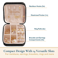 thumbnail image 2 of ComfiTime Travel Jewelry Case – Vegan Leather Jewelry Organizer Box for Men and Women, Small Jewelry Storage Box for Earrings, Bracelet and Watch, Removable Divider, Mother's Day Gift, 2 of 9