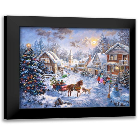 Merry Christmas 14x12 Black Modern Framed Museum Art Print Titled - Boehme, Nicky