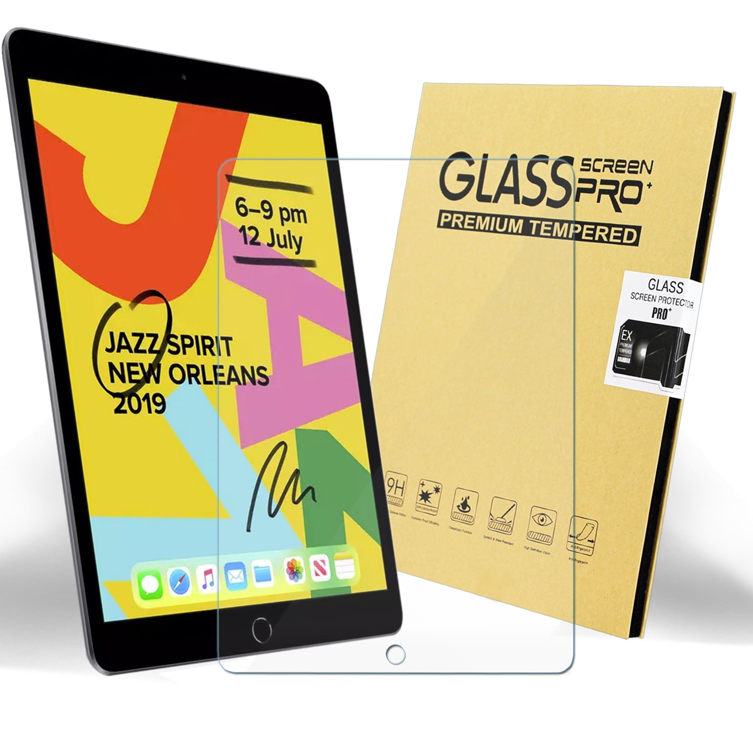 2 Pack Tempered Glass Screen Protector for Apple New iPad 9.7 inch 2017 2018 